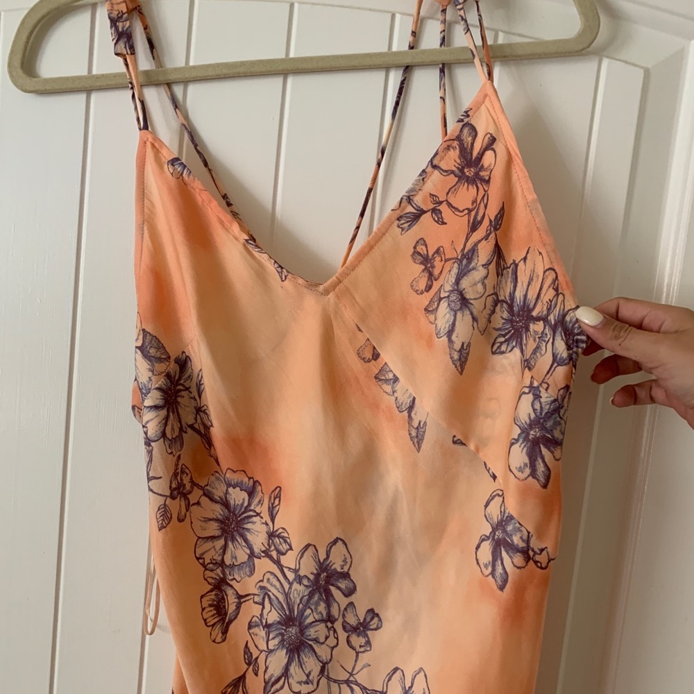 Free people silk maxi slip dress